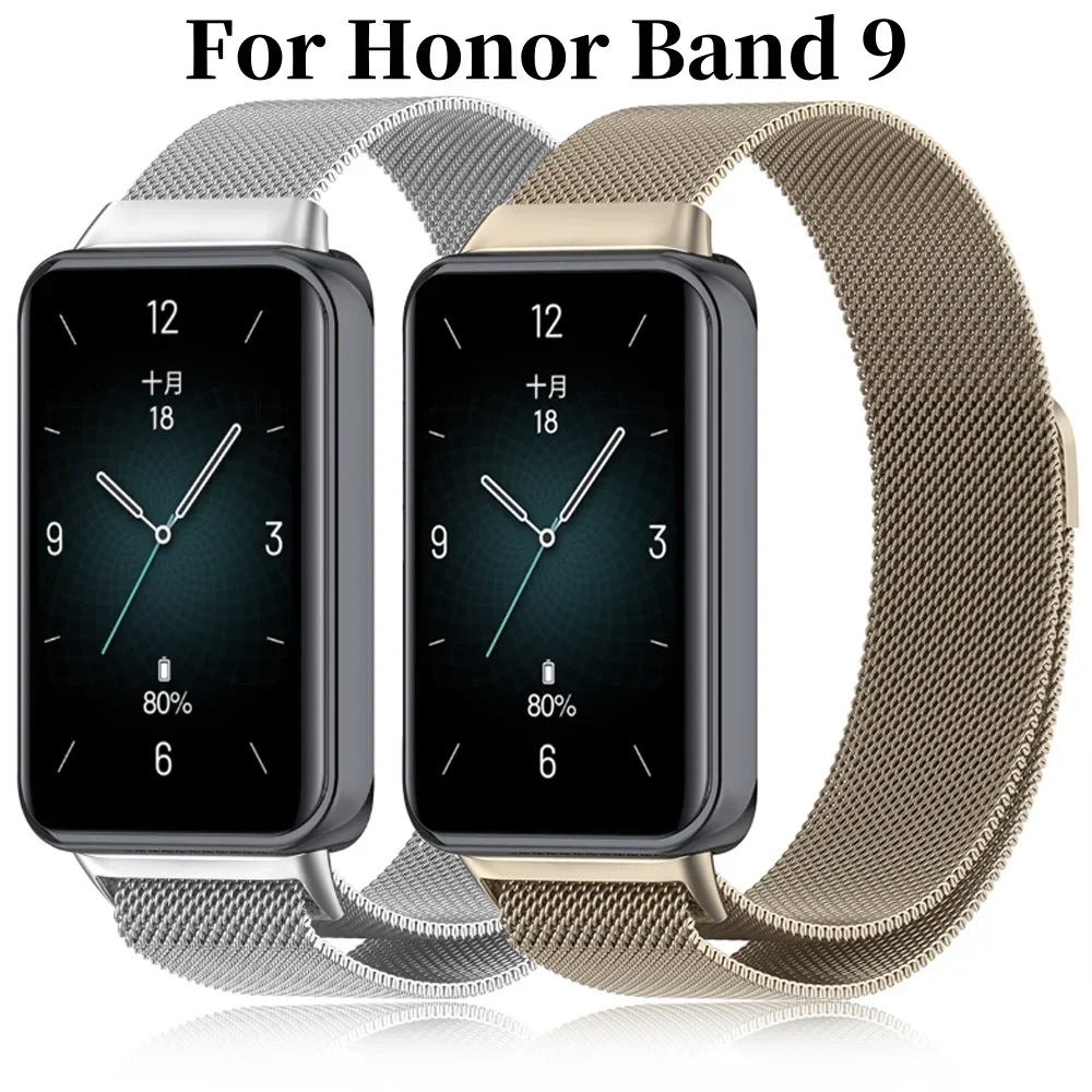 

Replacement Magnetic Loop Strap Wristband for Honor Band 9 Smart Watch Stainless Steel Wrist Belt Bracelet Accessories