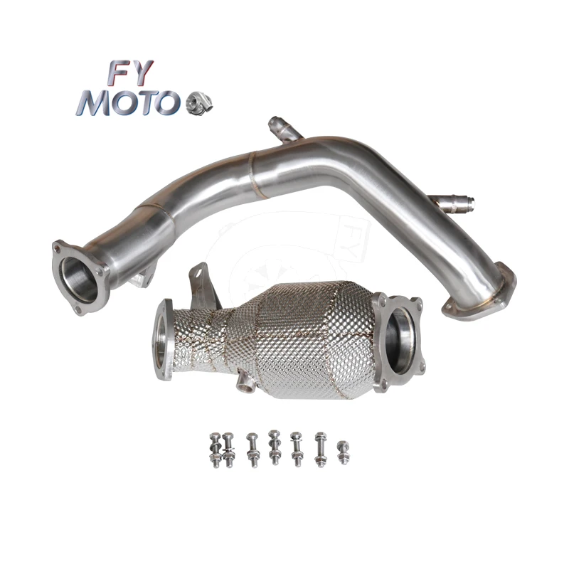 

Downpipe & Front Pipe for Audi A4 A5 A6 A7 Q5 2.0T B9 B9.5 with Heat Shield
