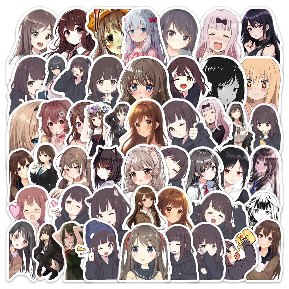 

10/50PCS Anime Kawaii Cute Girl Beauty Graffiti Sticker Personalized Creative Decoration Refrigerator Scrapbook Diary Desk