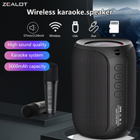 ZEALOT S62M 15W Wireless Speakers With Two Wireless Microphones, Dual Pairing, 3600mAh Battery, 12 Hours Playtime Loud Stereo.