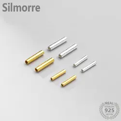 5pcs 925 Sterling Silver Tube Spacer Beads for DIY Bracelet Necklace Making Fine Jewelry Finding