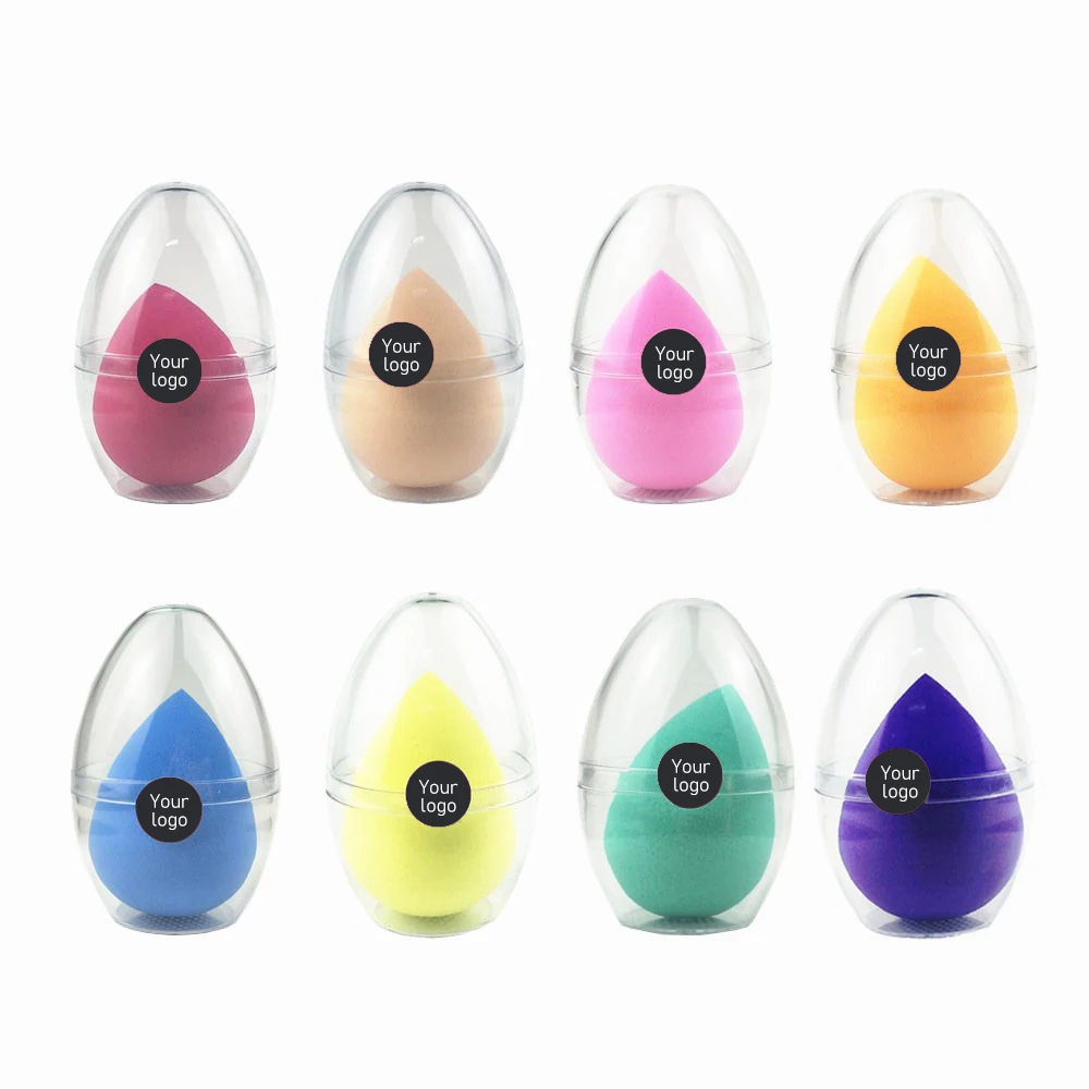 50 Stück individuelles Logo Soft Beauty Makeup Sponge Blender Vegan 3D Latexfrei für die tägliche Grundierung