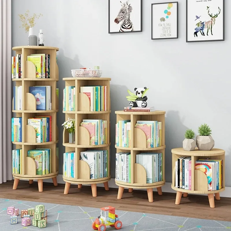 Bibliothèque pour enfants, magasin de livres, meubles de salle, bibliothèque rotative en bois massif, bibliothèque en bois, bibliothèque pour enfants