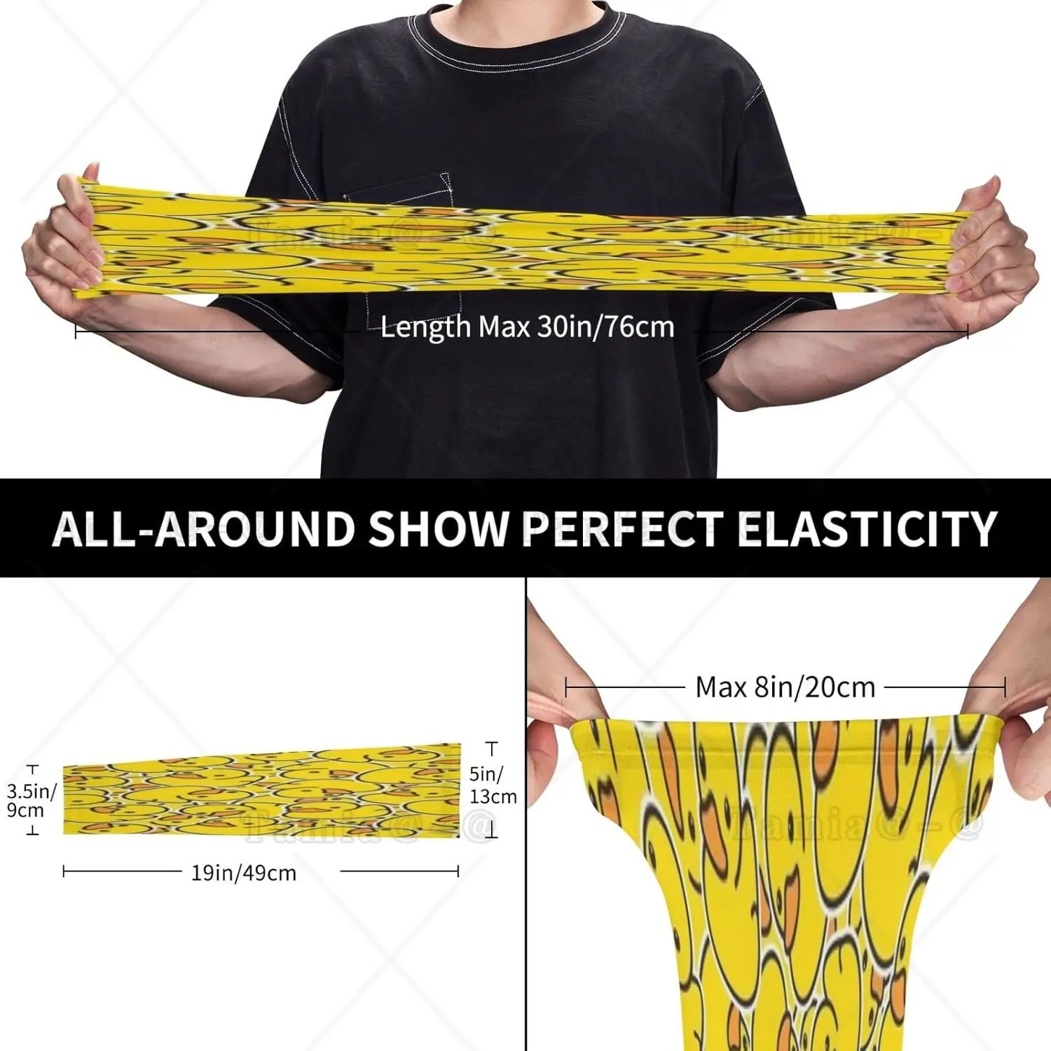 Manicotti per braccioli in anatra gialla cartone animato Protezione UV Sole Manicotti sportivi unisex in seta di ghiaccio