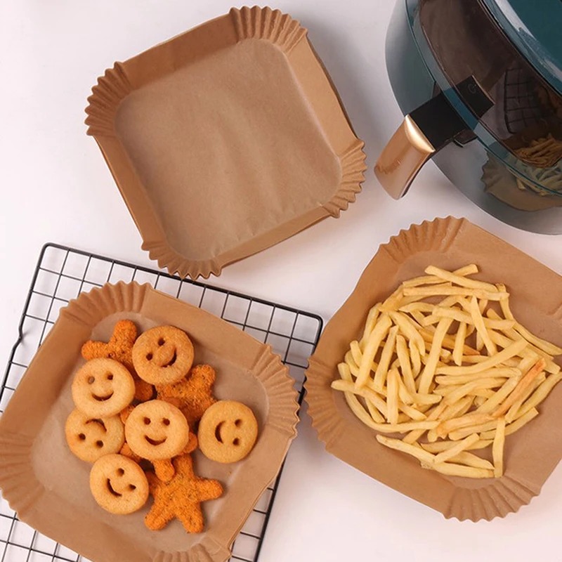 Friggitrice ad aria usa e getta fodera in carta da forno vassoio da cucina griglia in carta pergamena accessori per friggitrice ad aria