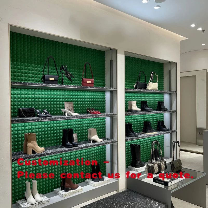 

custom.Custom Made Brown Heavy Duty Boutique Shoes Handbag Display Cabinet Barrister Shelves Laminated Modern Retail Wood