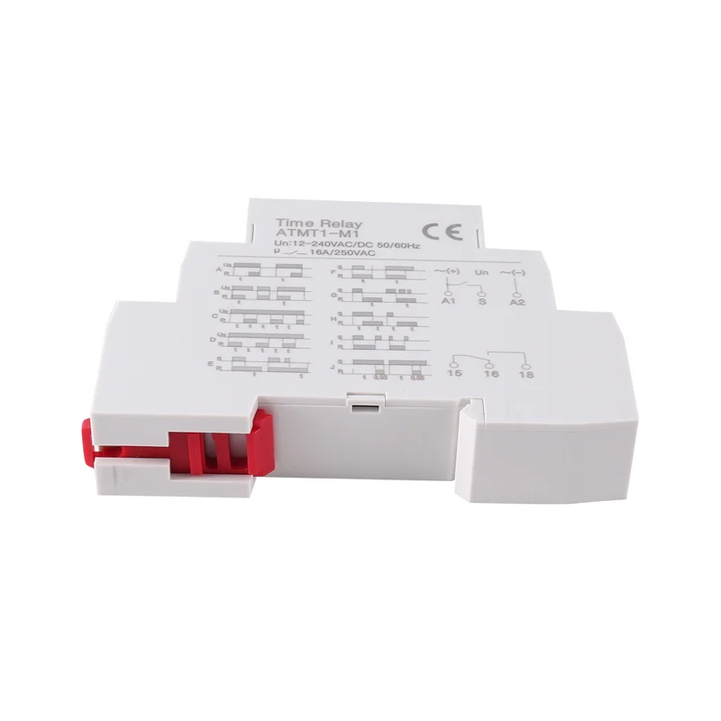 AEF7-12-240VAC/DC Din Rail Type Time Delay Relay 16A/250VAC Multifunction Timer Relay With 10 Function Choices, ATMT1