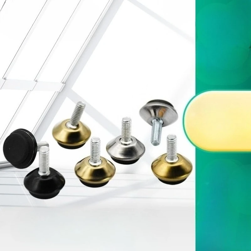 4pcs Adjustable Metal Furniture Levelers Feet Leg M6*15mm Thread Screw Black/Silver/Gold for Cabinet Table Chair Machine Base
