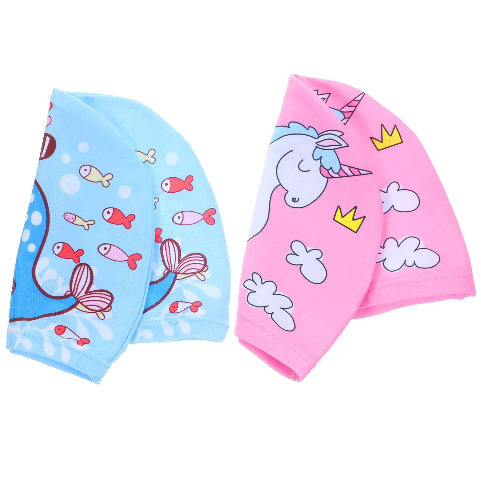 

2 шт., шапочки для плавания унисекс с героями мультфильмов, удобные шапочки для плавания, уменьшающие перетаскивание для подростков и взрослых, подходят для длинных волос