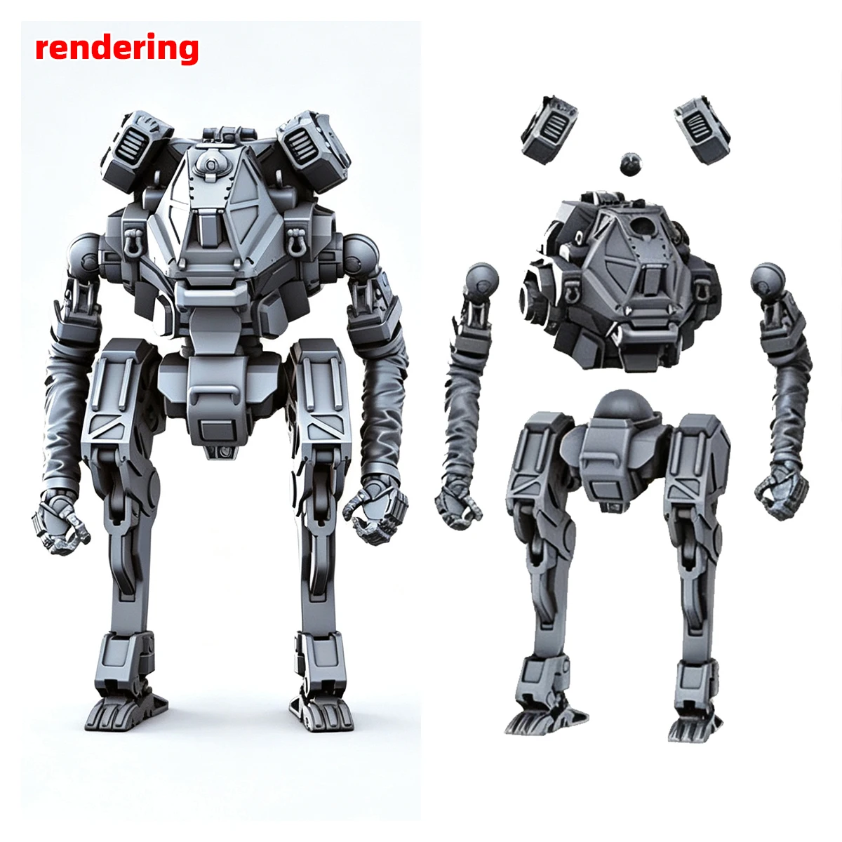 1/72 Modellbausatz 3D Harz Miniatur Diorama Gebäude Unbemalter Sci-Fi Mecha Krieger Roboter DIY – Detail 5