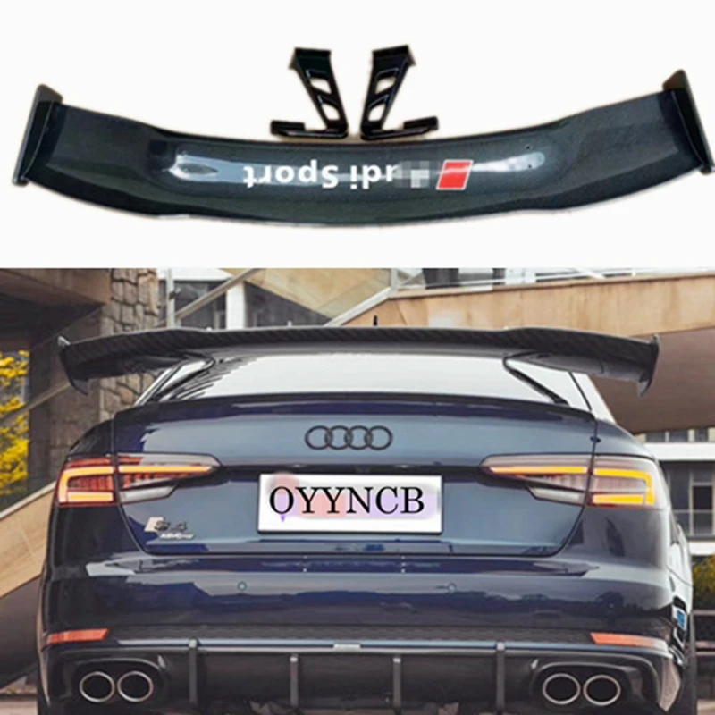 FOR Audi A4 B9 S4 S-line A3 A5 A6 A7 TT Sedan Carbon Fiber Rear Spoiler Trunk Wing FRP Forged Carbon