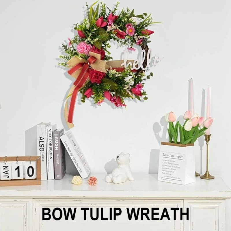 

Artificial Flower Wreath Christmas Wreath for Front Door Garden Wedding Party 15UB