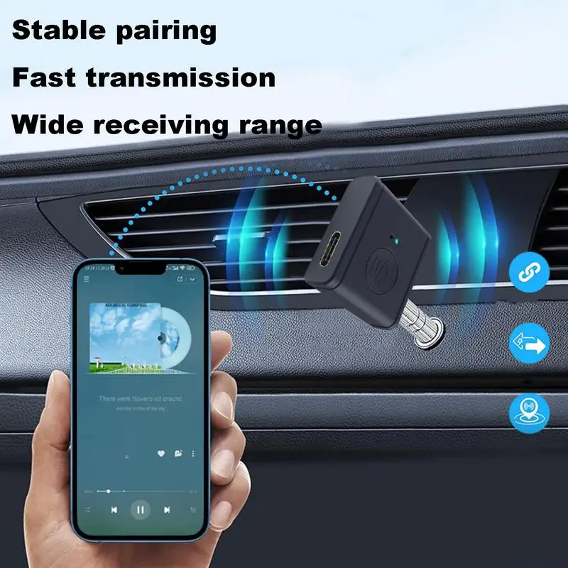 

Wireless Aux Adapter For Car 5.3 Aux Connector Home Noise Reduction Wireless Receiver Audio Transmitter Low Latency Seamless