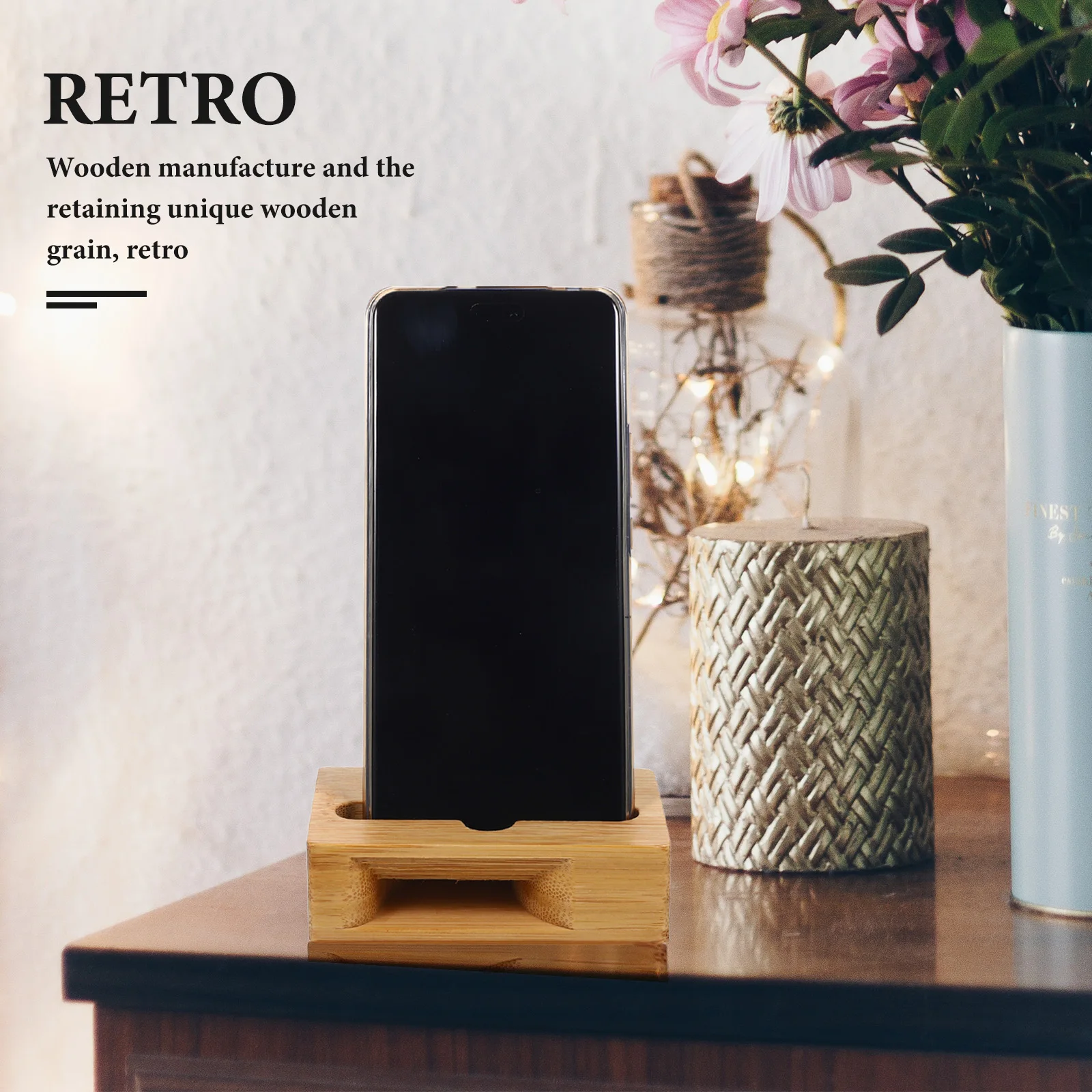Wood Cell Phone Stand Mobile Phone Sound Amplifier Stand Wooden Cell Phone Stand with Sound Amplifier Phone Holder Desk Support