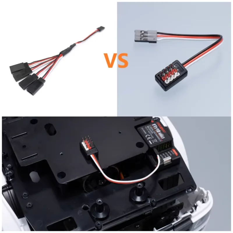 Nooxion Specialty  RC electric control servo 4-in-1 hub signal line parallel Y-lineFor 1/14 Rc Tractor Truck Airplane Boat
