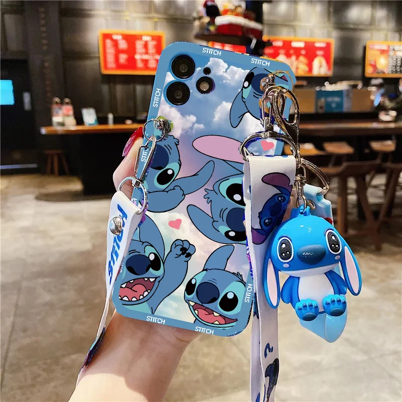 Cartoon Cute Blue Stitch Tpu Case For iPhone 12 Pro Max 13 11 14 Pro XS Max XR X 6 6S 7 8 Plus SE Mini Cover