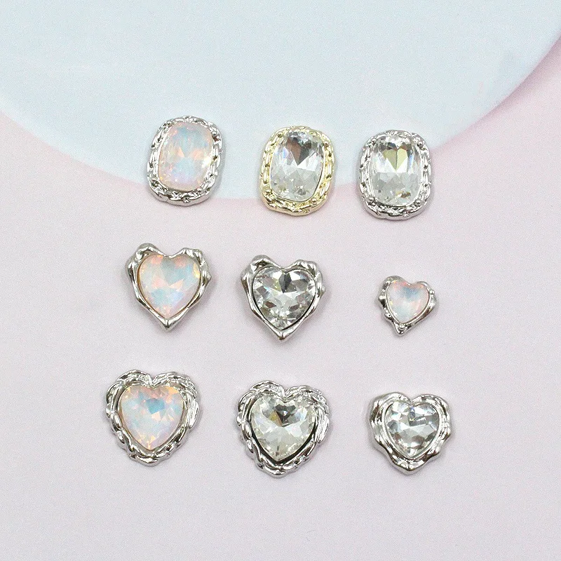 

10PCS Simple retro DIY alloy jewelry accessories love rectangular decoration material