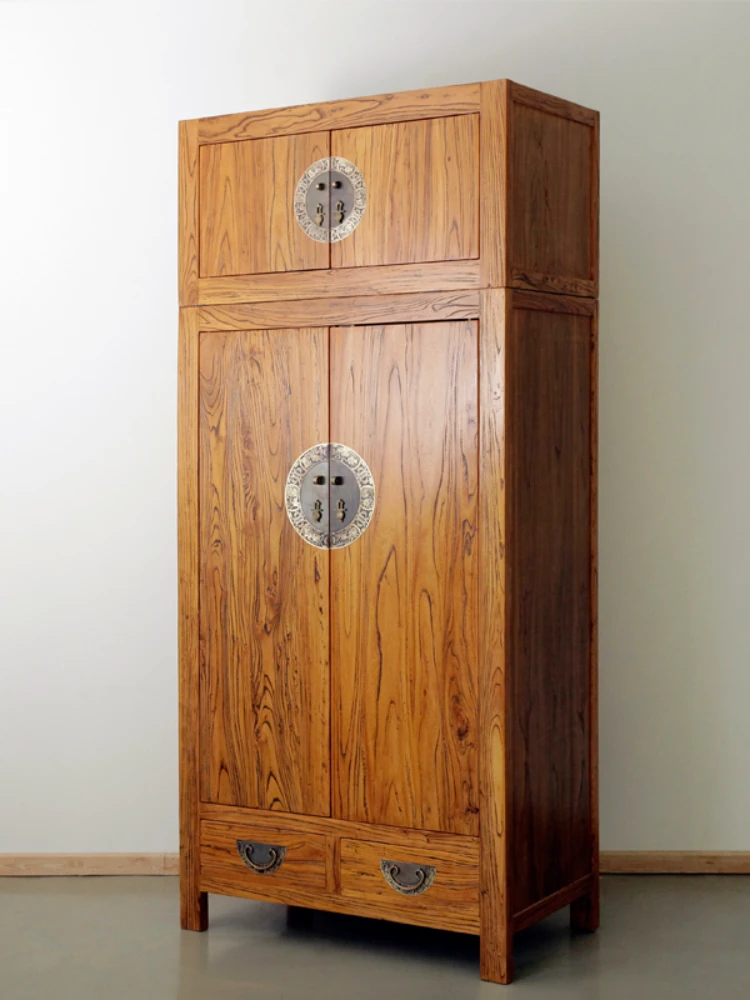 Combination New Chinese Classical Storage Furniture Multi-Functional Simple Solid Wood Wardrobe