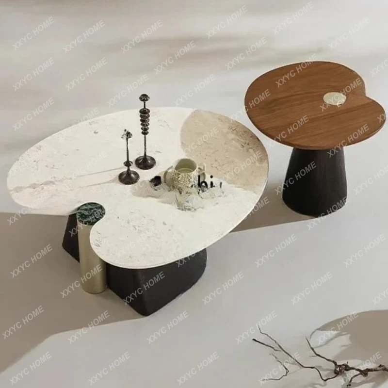 X-S  Marble ash wood villa special-shaped creative high-end coffee table HG