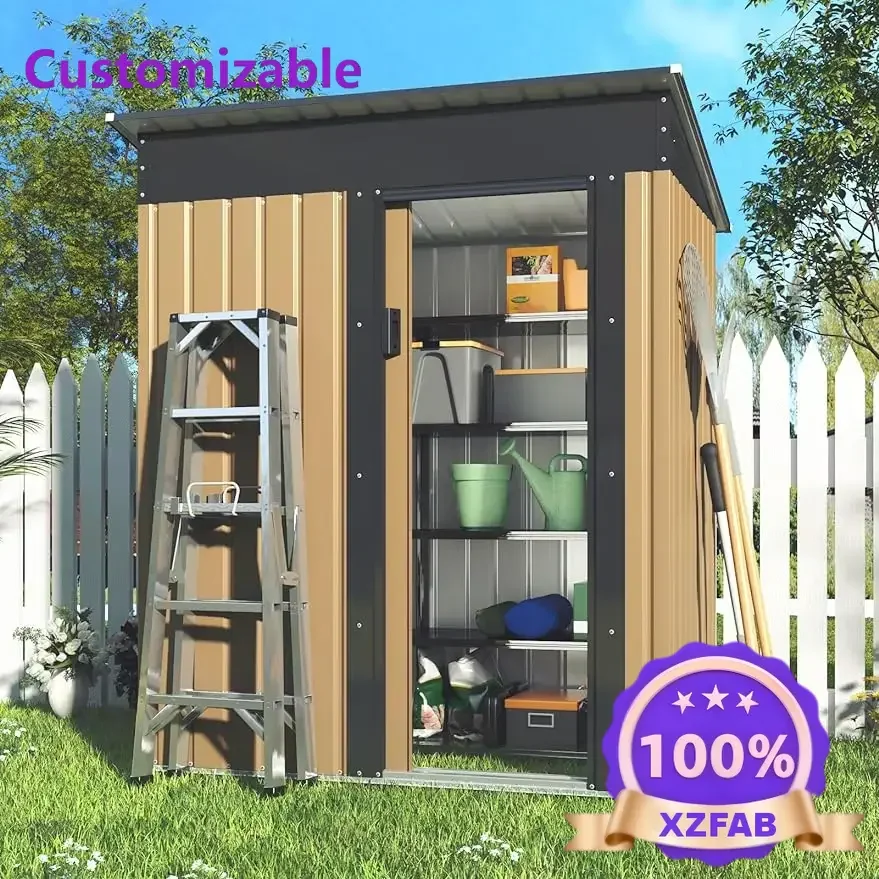 Factory Direct 2026 High Quality 5x3 FT Outdoor Storage Shed,Metal Steel Yard Shed Storage House With Sloping Roof And Door