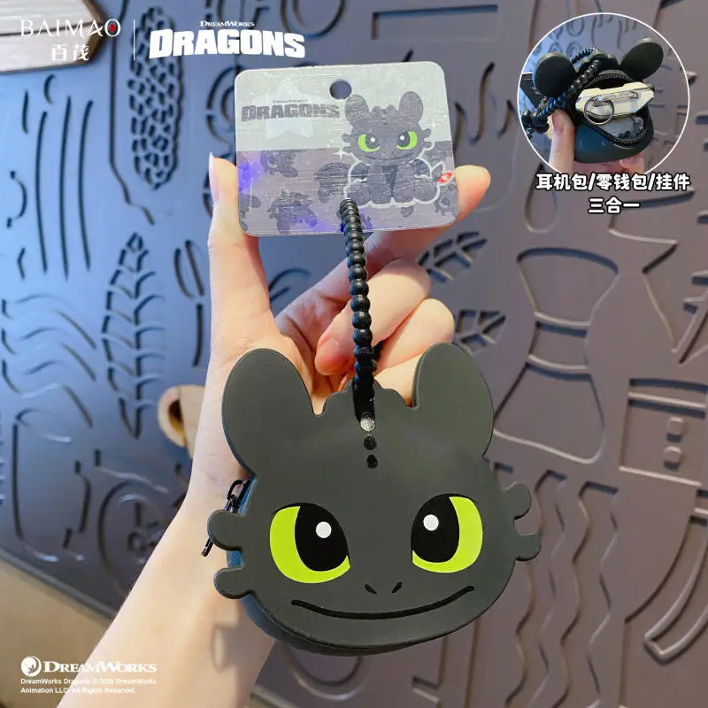 Toothless Zero Wallet Keychain Dragon Taming Master Silicone Keychain Exquisite Earphone Bag Storage Bag Keychain Pendant view 6