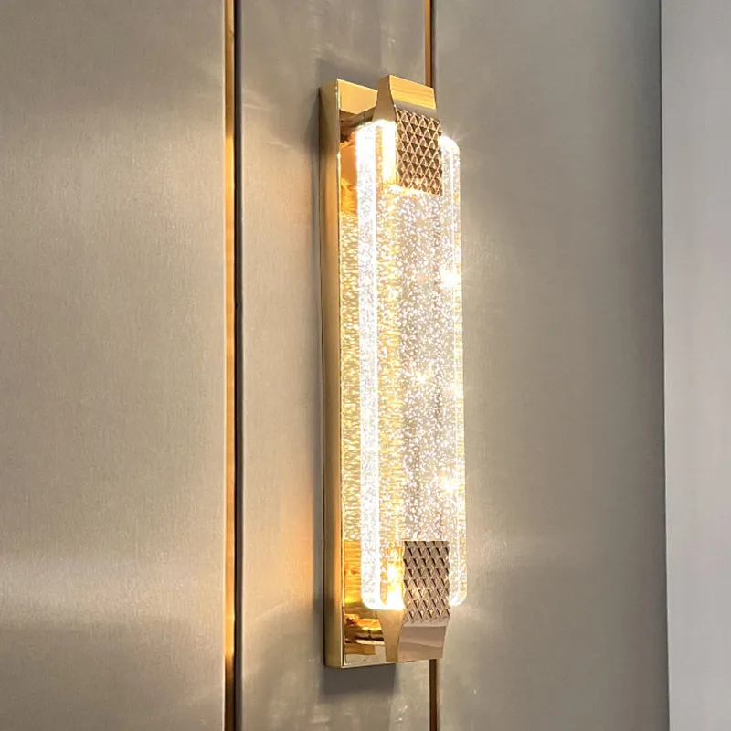 Luxury Modern Gold and Black LED 110-220V Wall Lamp Tv Background For Bedroom Bedsides Living Room Decoration Indoor Lighting