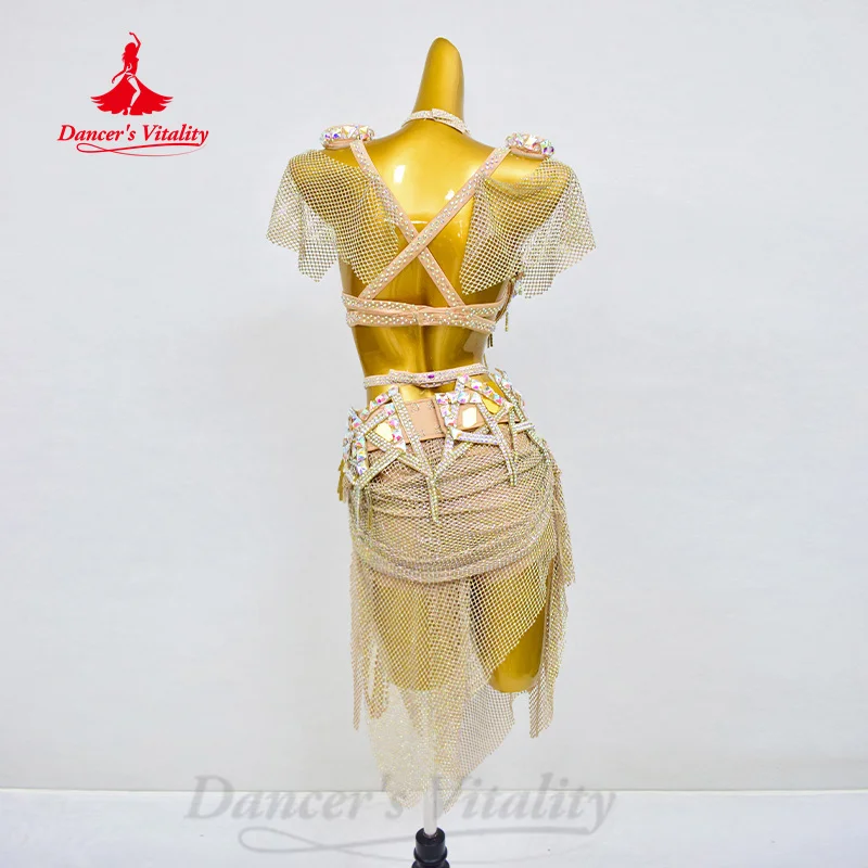 Belly Dance Luxury AB Stones Bra+Belt Set Adult&Children Oriental Dance Professional Contest Clothing Matching Dancer's Vitality