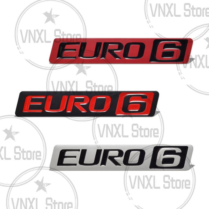 Estilo de carro metal euro 6 emblema corpo do porta-malas adesivos para volvo euro6 caminhão fh420 fmx500 fmx330 fm fh16 fwl fh xl fm420 410 fl