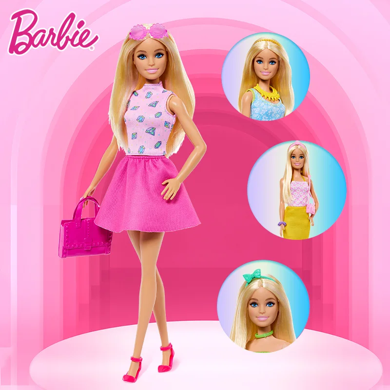 Zestaw Barbie Fashion Matching Gift Box HKB07, zabawki dla dziewczynek, wiele różnych strojów i akcesoriów, kompletny zestaw do odgrywania ról.