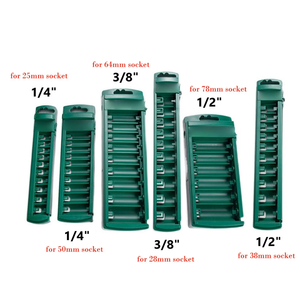 1 Pc Socket Organizer Box 3/8 1/4 1/2inch Drive ABS Plastic Socket Clip Rail Holder For Electricians Socket Wrench Storage Box
