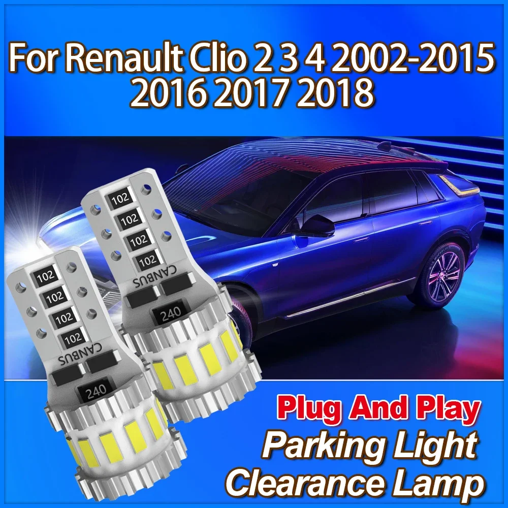 

Roadsun T10 W5W LED Parking Lights 6000K Plug And Play Clearance Lamps CSP Chip For Renault Clio 2 3 4 2002-2015 2016 2017 2018