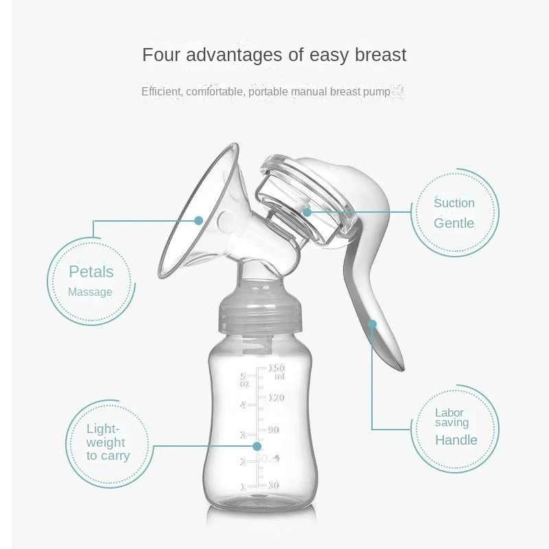 Standard manual breast pump accessories with high suction power breast pump