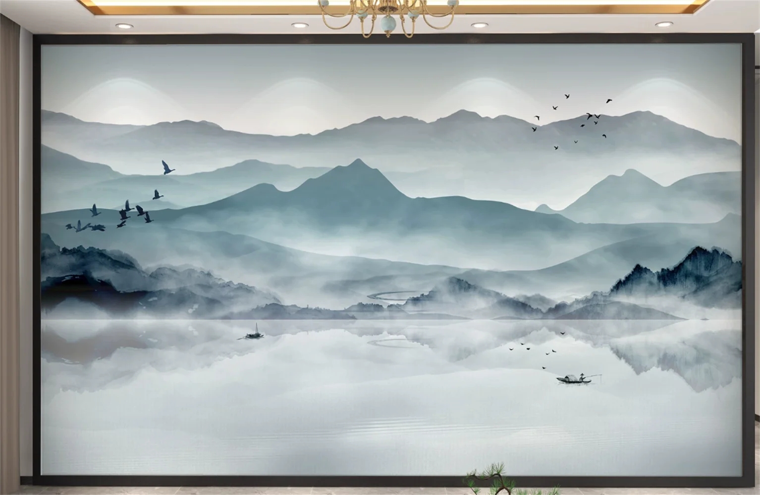 New Chinese ink 3d wallpaper TV background paneles de pared bedroom sofa living room mural hotel and homestay