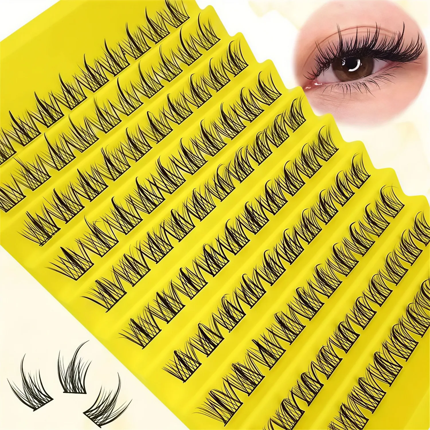 120個のまつげクラスター、シングルラッシュ、ウィスピーリー - Eyelash Extension Single Lash のレビューと価格