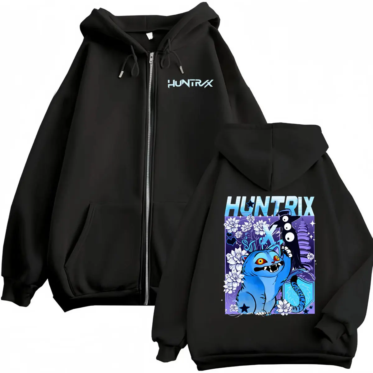 

KPop Demon Hunters Cartoon Zipper Hoodies Harajuku Anime Zip Up Hooded Sweatshirts Men Women Casual Fashion Pullovers Streetwear