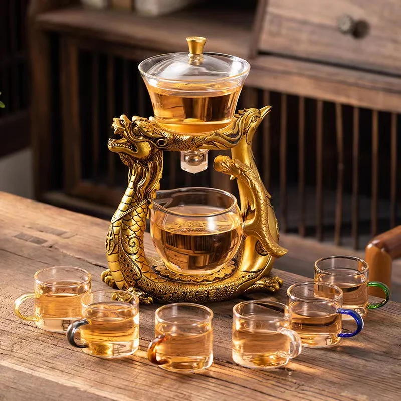 HOONRA Creative Dragon Glass Teapot Drinking Heat-resistant Glass Teapot Infuser Tea Turkish Drip Pot Base For Tea Coffee Maker