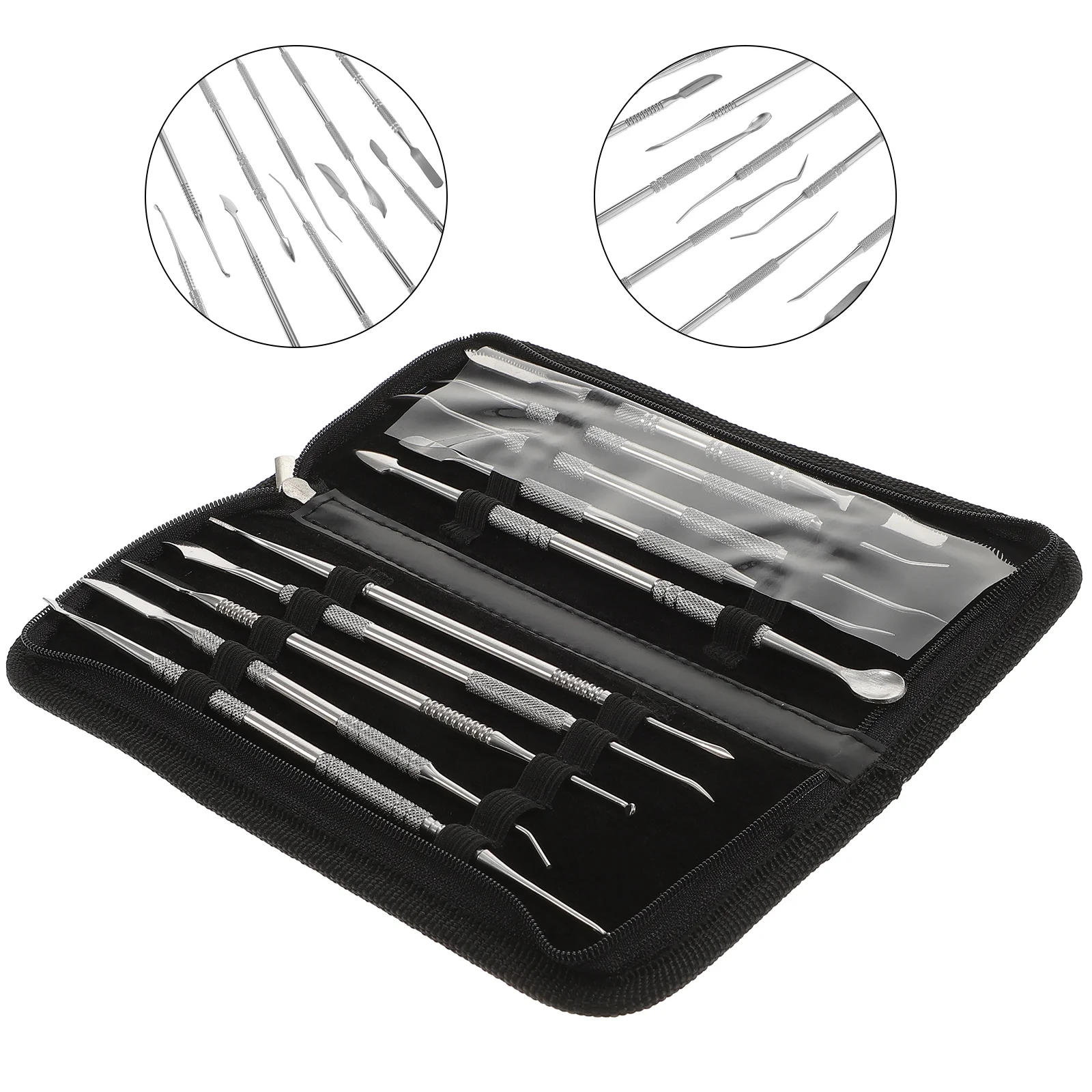 

10Pcs Clay Carving Tools Set Stainless Steel AntiSlip Handles Pottery Sculpting Polymer Modeling Hand Tools Storage