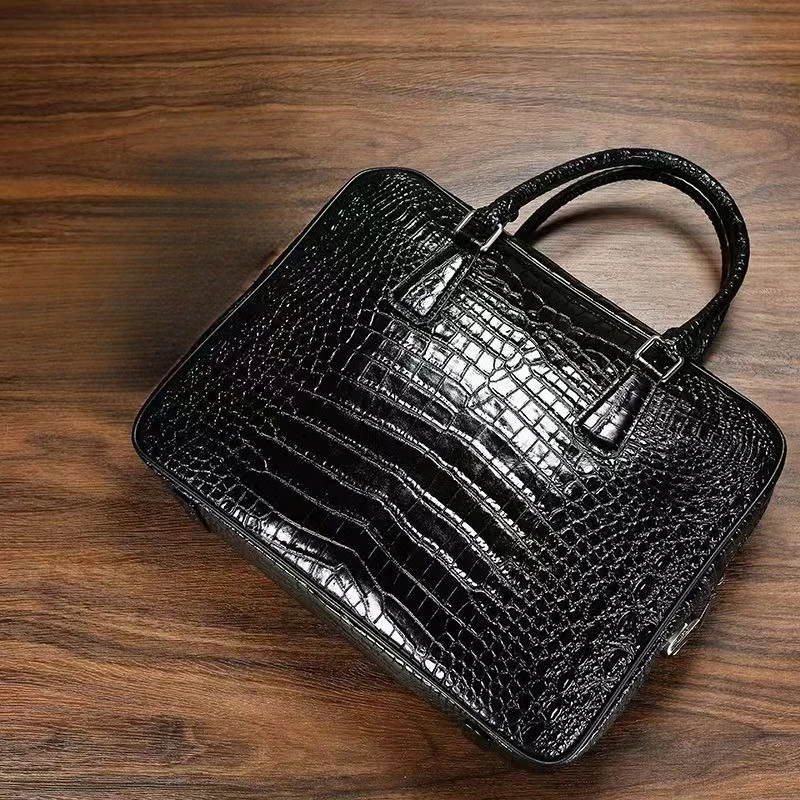 

2026 New Luxury Alligator Pattern Genuine Leather Business Men's Briefcase Male Shoulder Bag Men Messenger Laptop Computer Bag