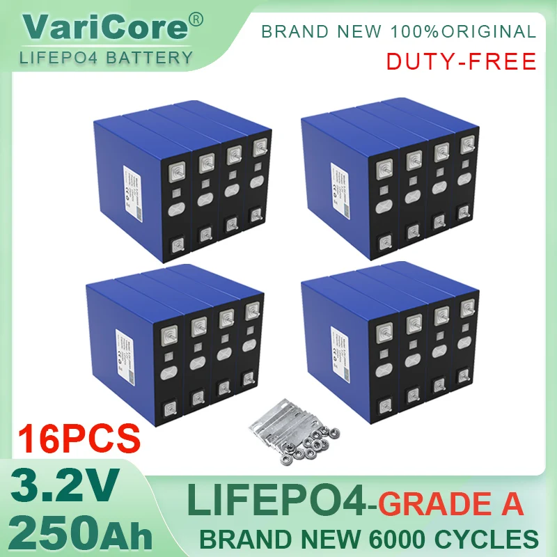 16 قطعة VariCore 3.2V 360Ah 340Ah 320AH 280Ah 150Ah 105Ah LiFePO4 بطارية ل 12 فولت 24 فولت 36 فولت 48 فولت RV بطاريات تخزين الطاقة الشمسية