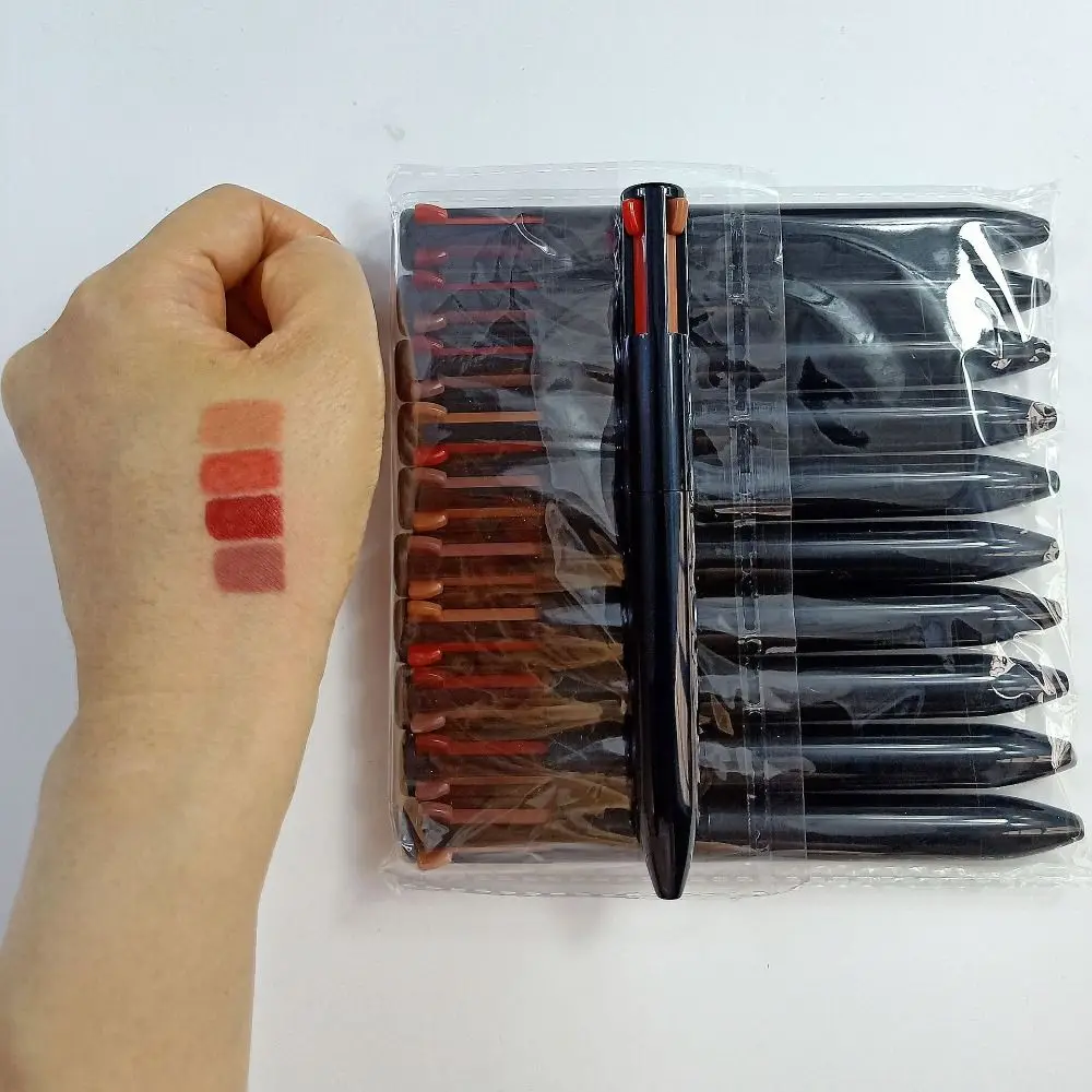 Pen Waterdichte Glitter Markeerstift Gemakkelijk Kleur Vrouwen Cosmetisch Hulpmiddel Wenkbrauwpotlood 4-in-1 Make-up Pen Lip Liner Pen Tattoo Marker