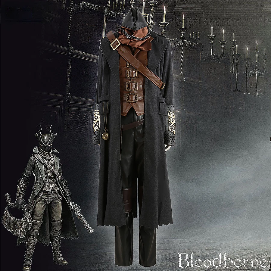 Bloodborne Gehrman Cosplay Traje para Homens e Mulheres, Roupa de Halloween, Terno Uniforme, Jogo Personalizado, Novo