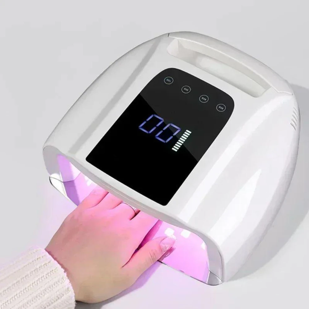 

96W Nail Lamp with Metal Pad Cordless Manicure Dryer Wireless UV Light for Nails Rechargeable Nail UV LED Lamp