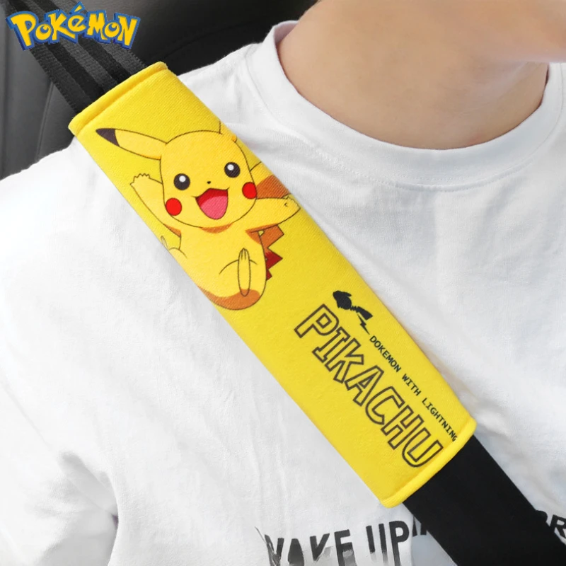 Pokemon Anime Car Seat Belt Shoulder Pad Accessories Cute Pikachu Interior Decoration Protective Cover Children's Toy Gift