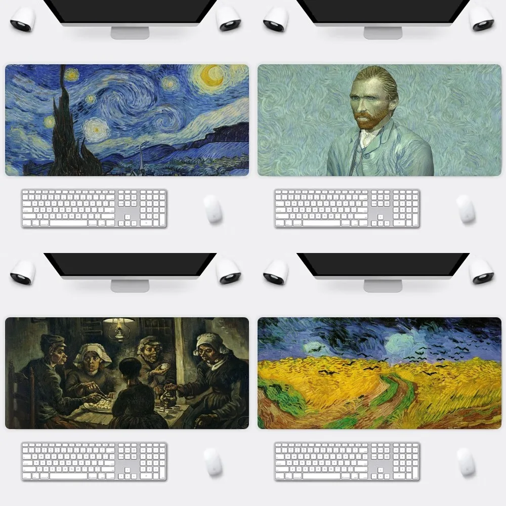 

Art Van Gogh The Starry Night B Mousepad Office Large Small Mouse PC Computer Game Keyboard Rubber Anti-Slip Mice Mat Big