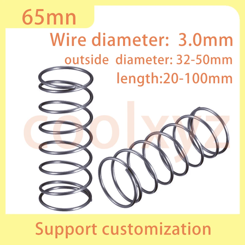 

1Pcs 65Mn Compression Spring Diameter 3.0mm Cylidrical Coil Return Springs Release Pressure Spring diameter 32mm to 50mm