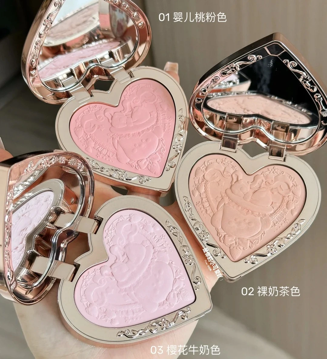 Flower Knows Never's Shop Collection Velvet Blush Cute Makeup Blushes Cruelty-Free Powder Blush Shape Face for a Matte Finish