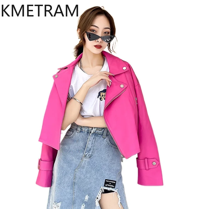 100% Top Layer of Sheepskin Jacket Woman Short Biker Genuine Leather Jackets New in Outerwears Fall Clothes 2025 Women дубленка