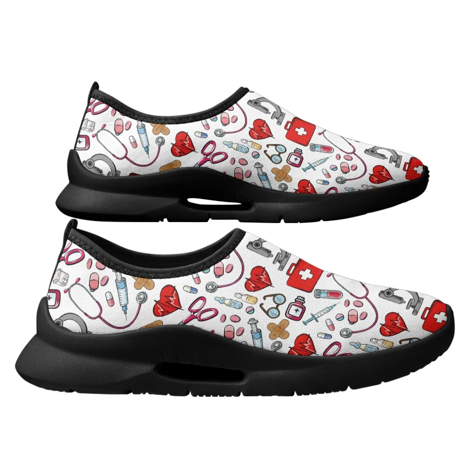 PENSTROLL Soft Walking Shoes Round Toe Slip on Low-Top Sneakers for Sports Men Medical Pattern
