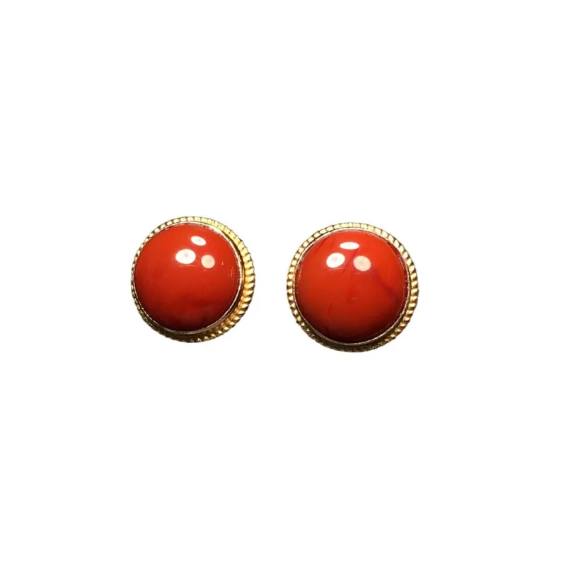 

Persimmon red without stray cracks S925 silver simple ear jewelry