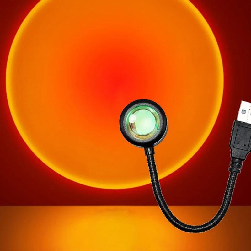

Multi Angle Rotatable Suitable Home Living Room and Bedroom Sunset Projection Lamp USB Home Decoration Atmosphere Lamp